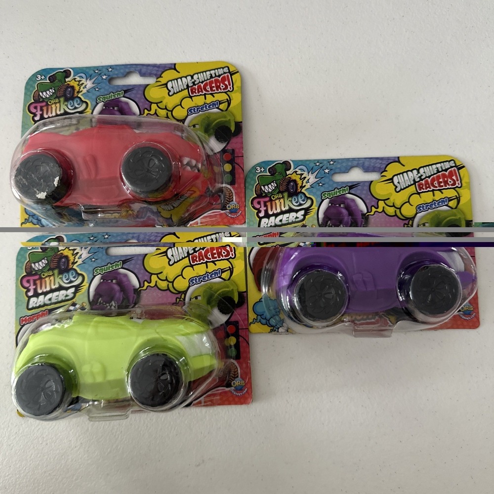 Orb Toy Funkee Shape Shifting Racers Green Purple Red Squish